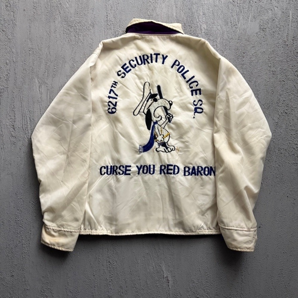 Vintage Vietnam War Souvenir Jacket Medium 1960s Snoopy 6217th Security Police